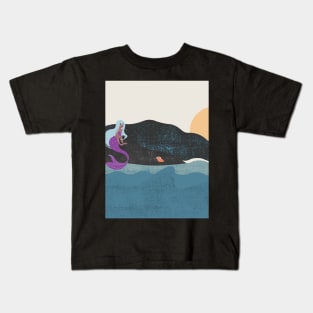 The mermaid waiting for the sun to set Kids T-Shirt